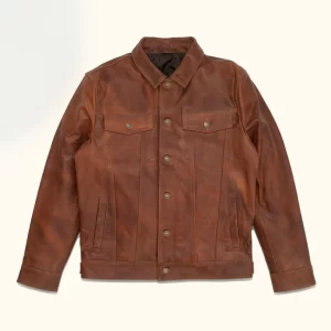 Cognac Brown Driggs Leather Jacket