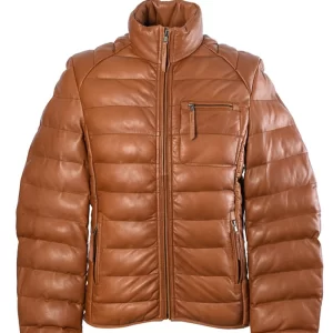 Quilted Ribbed Leather Jacket
