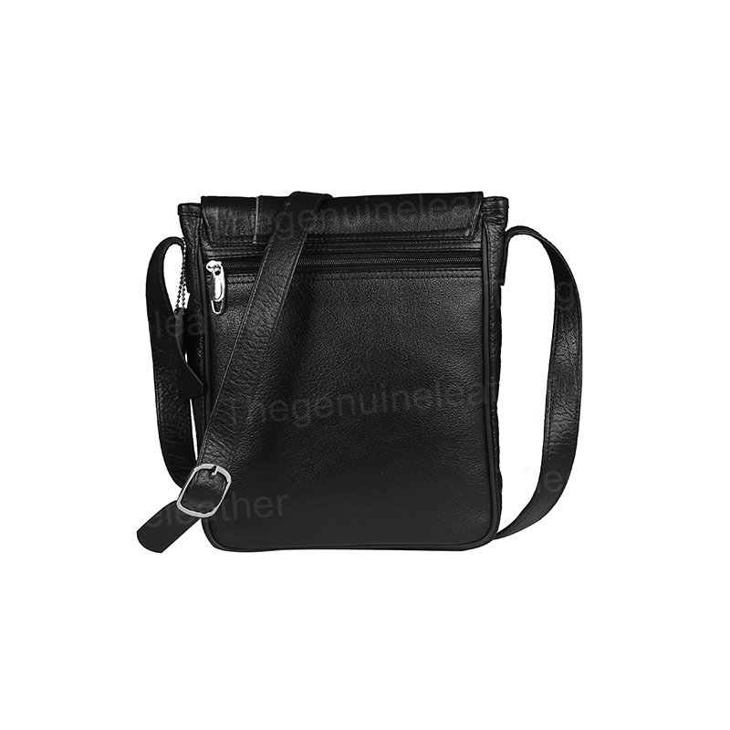 Crossbody Satchel Black Leather Bag - Image 3