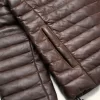 Dark Brown Bridger Leather Down Jacket