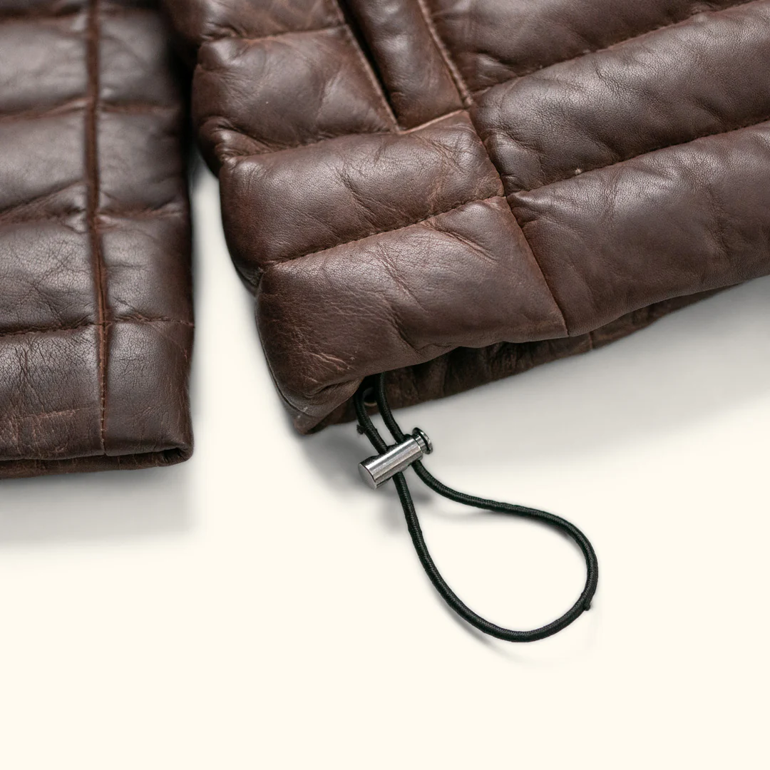 Dark Brown Bridger Leather Down Jacket