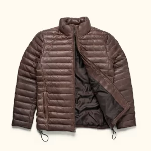 Dark Brown Bridger Leather Down Jacket