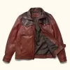 Distressed Brown & Chestnut New Western Elkhorn Leather Jacket