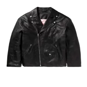 Distressed Leather Motorcycle Jacket