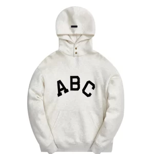 Essentials ABC Print Hooded White Sweatshirt