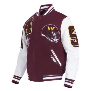 Alternative view of Washington Commanders Mashup Rib Varsity Jacket