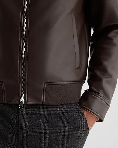 Men's Faux Leather Jacket - Image 3