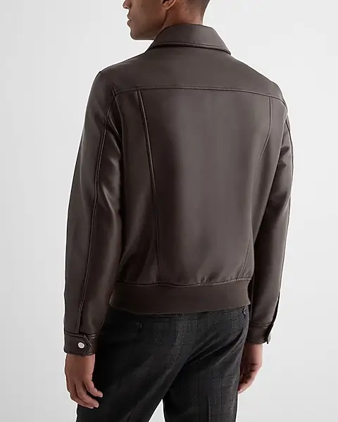 Men's Faux Leather Jacket - Image 2