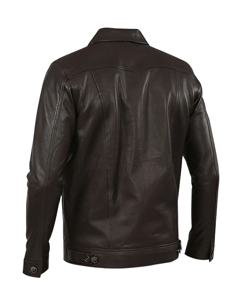 Genuine Leather Black Jacket For Men - Image 3