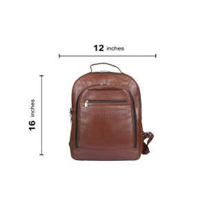 Alternative view of Brown Genuine Leather Backpack