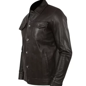 Alternative view of Genuine Leather Black Jacket For Men