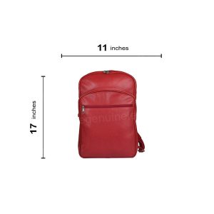 Alternative view of Red Genuine Leather Backpack