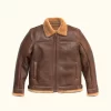 Grizzly Brown Sale Shearling Leather Bomber Jacket