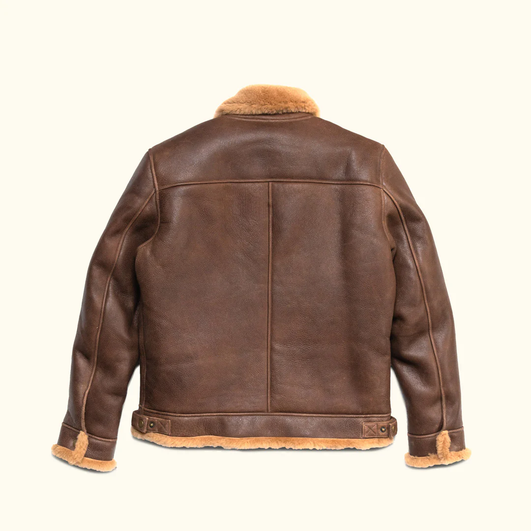 Grizzly Brown Sale Shearling Leather Bomber Jacket