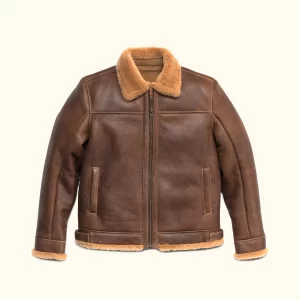 Grizzly Brown Sale Shearling Leather Bomber Jacket
