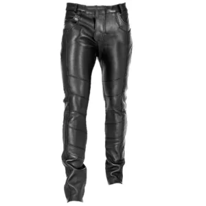 Mens Stylish Black Leather Pants