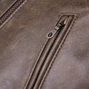 Alternative view of X-Men 1 Wolverine Style Cream Stripes With Brown Leather Jacket