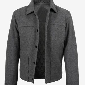 Kevin's Men’s Gray Wool Button up Jacket