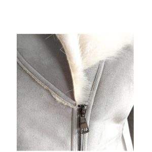 Alternative view of Ladies Bomber Gray Fur Jacket