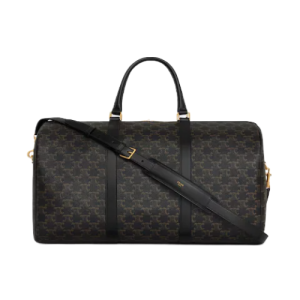 Large Travel Black Leather Duffle Bag