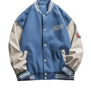 Letter Foaming Love Varsity Jacket