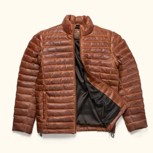 Light Brown Bridger Leather Down Jacket