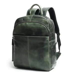 Alternative view of Luxury Italian Green Leather Backpack