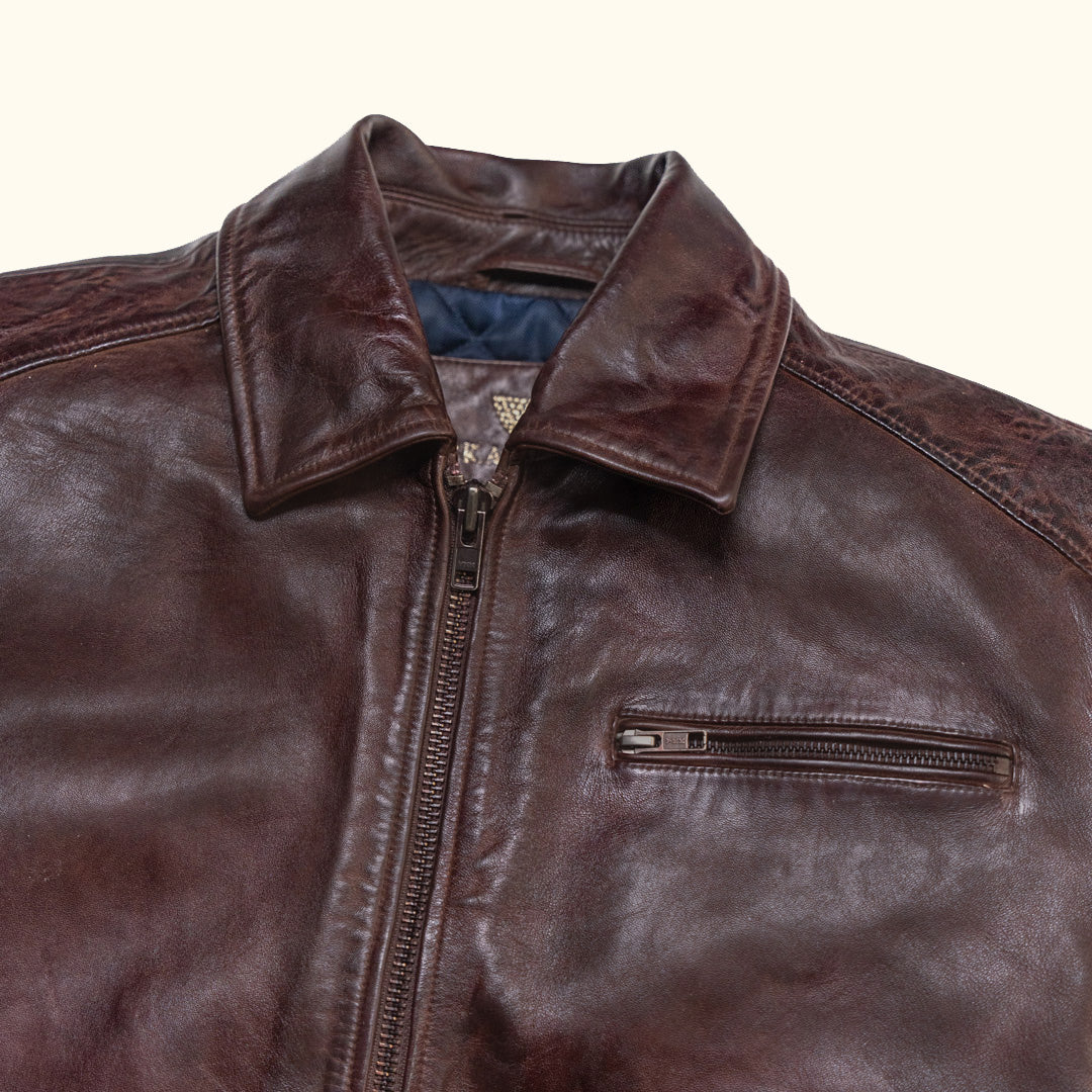 Mahogany New Glenwood Leather Driving Jacket - Image 5