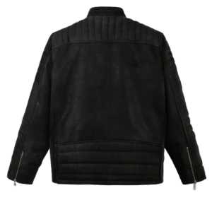 Alternative view of Mans Scott Adkins Accident Black Leather Jacket