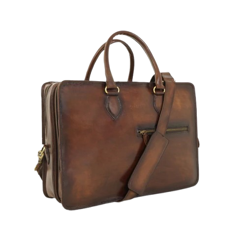 Maverick Modern Dark Brown Leather briefcase bag - Image 2