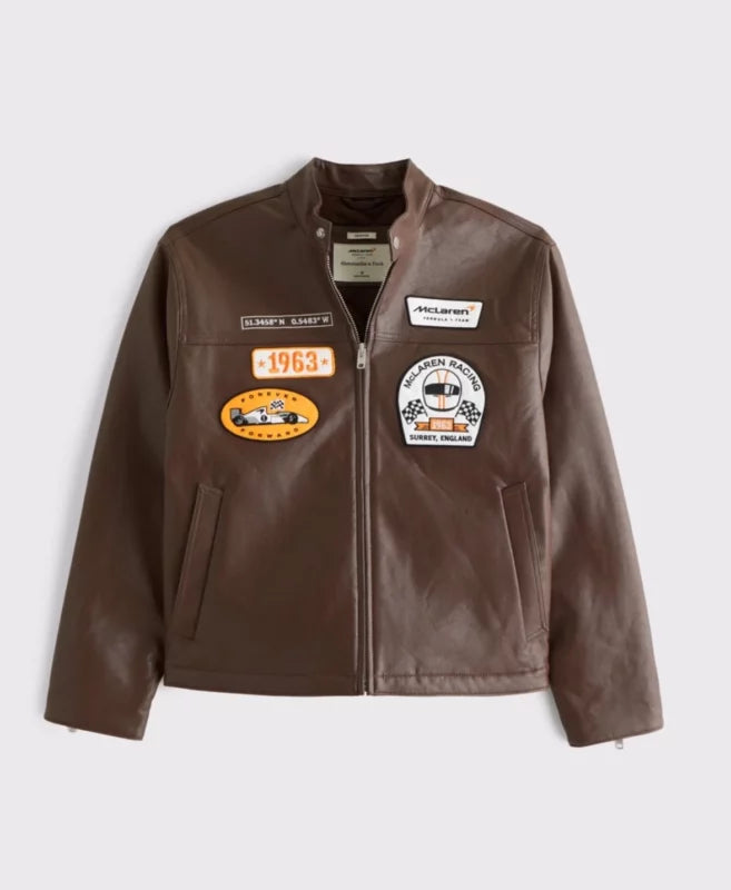 Men’s McLaren Brown Leather Racing Jacket