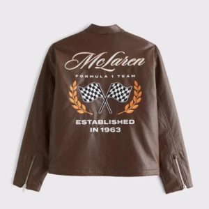 Alternative view of Men’s McLaren Brown Leather Racing Jacket