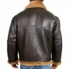 Men Aviator Pilot RAF B3 Flying Bomber Faux Fur Real Lambskin Leather Jacket