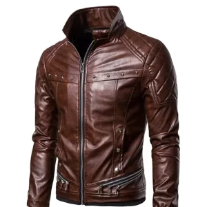 Alternative view of Men's Brown Retro Aviator Jacket