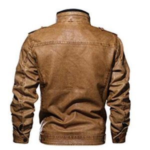 Alternative view of Men Brown Cafe Racer Leather Jacket