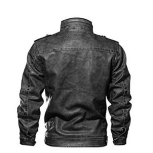 Alternative view of Men Cafe Racer Motorcycle Black Leather Jacket