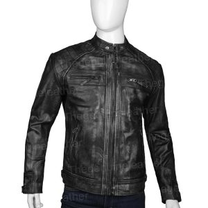 Alternative view of Men Distressed Shoulder Design Jacket