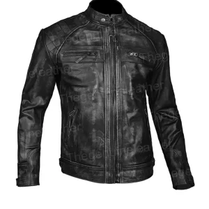 Men Distressed Shoulder Design Jacket