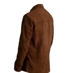 Alternative view of Men's Genuine Suede Brown Leather Shirt