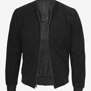 Alternative view of Men's Premium Suede Black Bomber Jacket