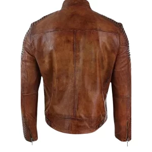 Alternative view of Men Quilted Distressed Brown Jacket