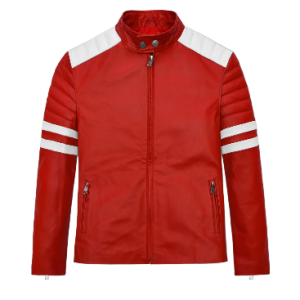 Men Red Fight Club Leather Jacket
