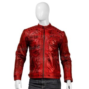 Alternative view of Men Shoulder Design Leather Jacket