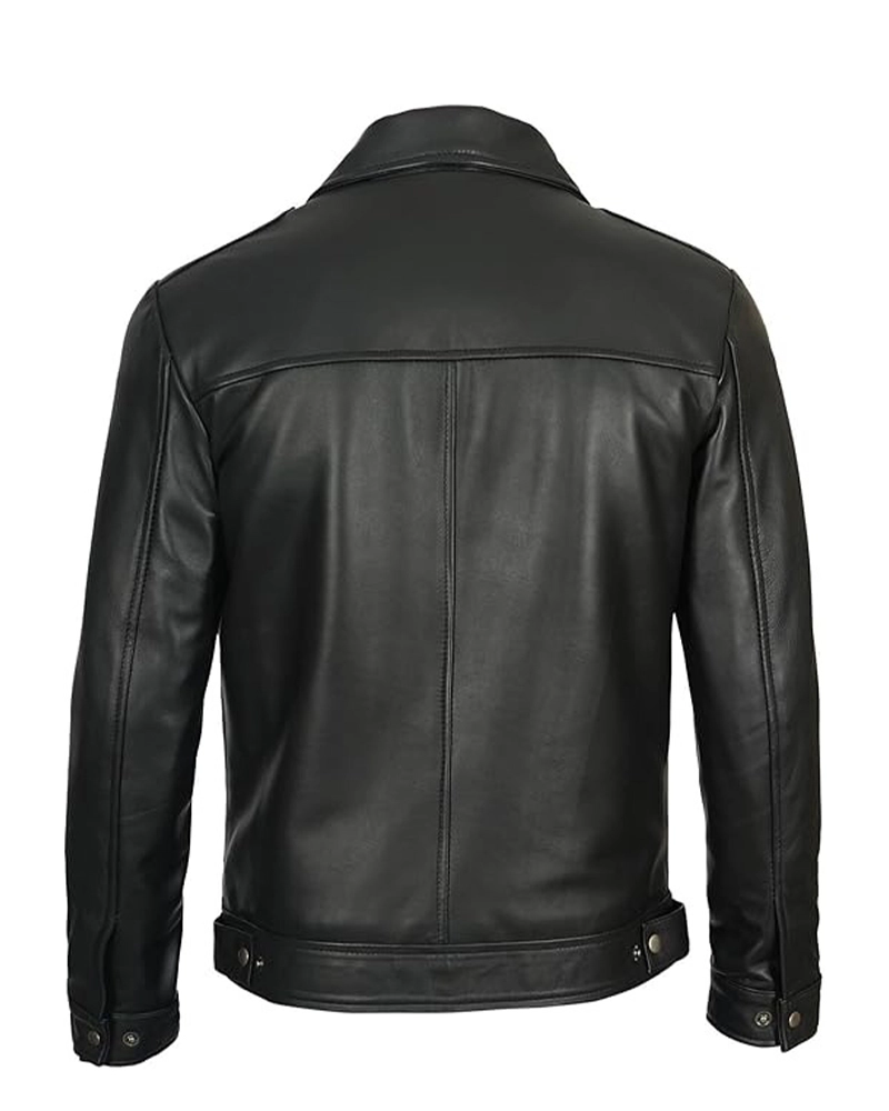 Men Simple Cafe Racer Jacket - Image 3
