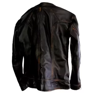 Alternative view of Men's Vintage Golden Stripe Leather Jacket