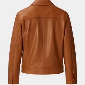 Alternative view of Mens Brown Harrington Bomber Leather Jacket