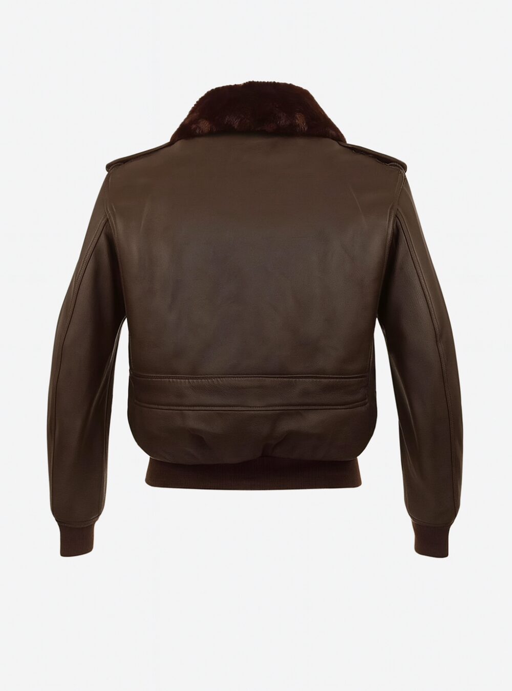 Mens Brown Shearling Bomber Leather Jacket - Image 3