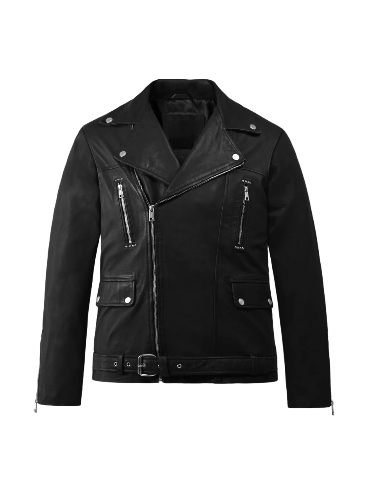 Mens Dauntless Black Biker Leather Jacket