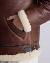 Alternative view of Mens Shearling Fur Bomber Leather Jacket