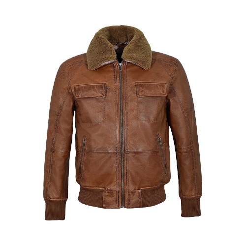 Men’s AIR Force Fur Bomber Jacket - Image 3